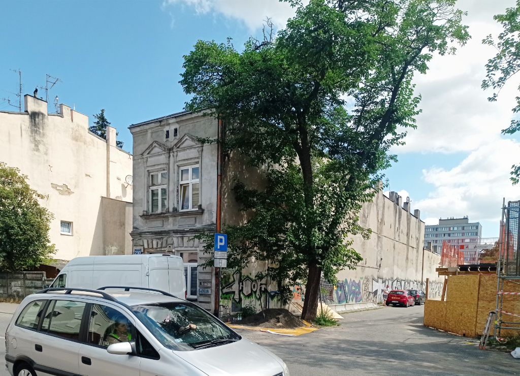 Pojedyńczy budynek bez sąsiadów