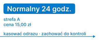 Niebieski bilet normalny z dodaniem prostokąta
