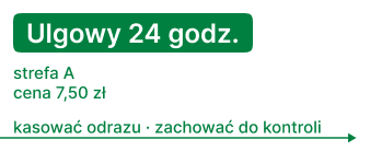 Zieliony bilet ulgowy z dodaniem prostokąta
