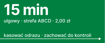 Całkowicie zielony ulgowy bilet normalny z wyodrębnieniem czasu
