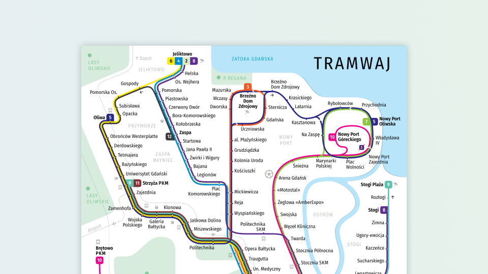 Schemat Gdańskich tramwajów