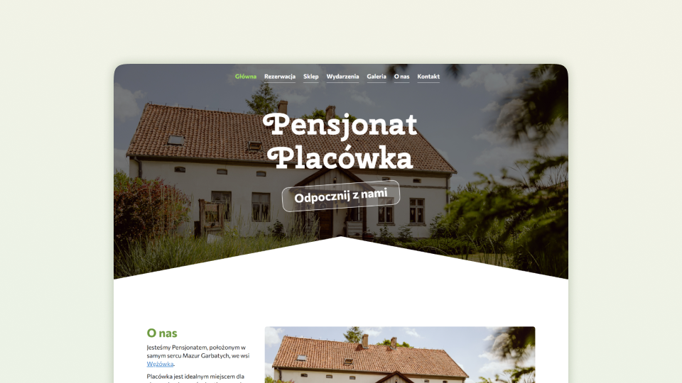 Strona pensjonatu „Placówka”