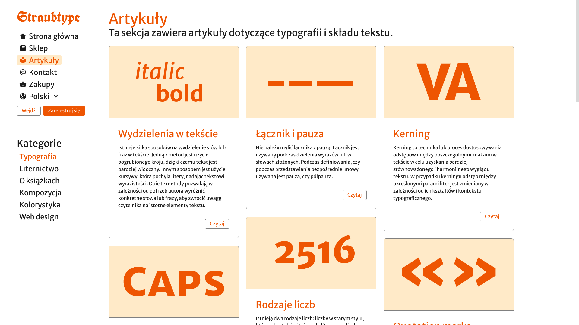 Widok artykułów