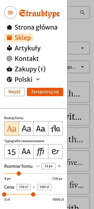 Główne menu dla telefonów